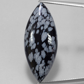21,00 ctw natürlicher mehrfarbiger Schneeflockenobsidian, Marquise, Lichtundurchlässig