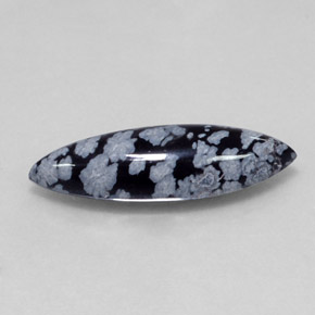6,42 ctw natürlicher schwarzer Schneeflockenobsidian, Marquise, Lichtundurchlässig