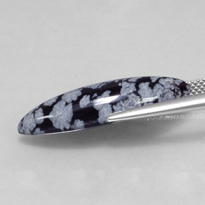 6,42 ctw natürlicher schwarzer Schneeflockenobsidian, Marquise, Lichtundurchlässig