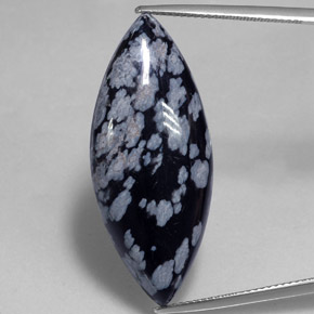 19,40 ctw natürlicher schwarzer Schneeflockenobsidian, Marquise, Lichtundurchlässig