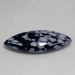 19,40 ctw natürlicher schwarzer Schneeflockenobsidian, Marquise, Lichtundurchlässig
