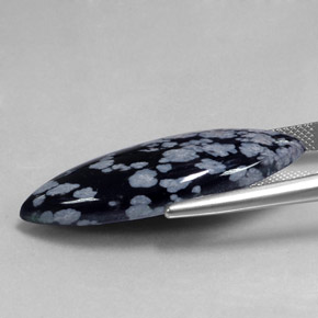 19,40 ctw natürlicher schwarzer Schneeflockenobsidian, Marquise, Lichtundurchlässig
