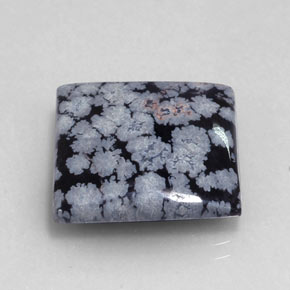 16,12 ctw natürlicher schwarzer Schneeflockenobsidian, Quadrat, Lichtundurchlässig