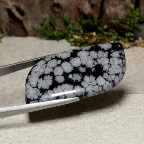 9,17 ctw natürlicher Schneeflocke Schneeflockenobsidian, Ausgefallene Form, Lichtundurchlässig