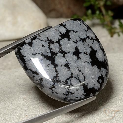 9,17 ctw natürlicher grau-weiß-schwarz Schneeflockenobsidian, Fantasie, Lichtundurchlässig