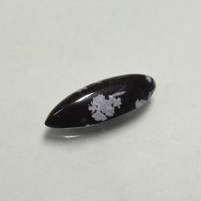 1,92 ctw natürlicher mehrfarbiger Schneeflockenobsidian, Marquise, Lichtundurchlässig