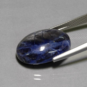 12,79 ctw natürlicher blauer Sodalith, Oval Schliff, Lichtundurchlässig