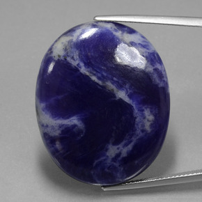37,31 ctw natürlicher blauer Sodalith, Oval Schliff, Lichtundurchlässig