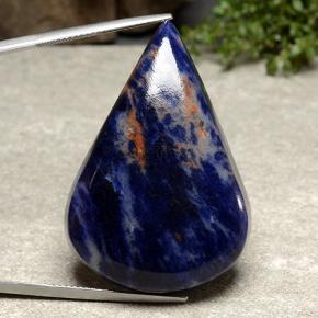 63,27 ctw natürlicher blauer Sodalith, Birnenform, Lichtundurchlässig