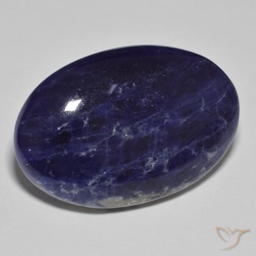 9,17 ctw natürlicher Schwarz Blau Sodalith, Oval, Lichtundurchlässig