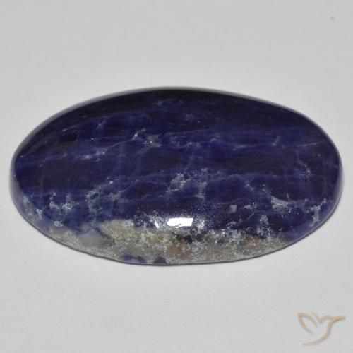 9,17 ctw natürlicher Schwarz Blau Sodalith, Oval, Lichtundurchlässig