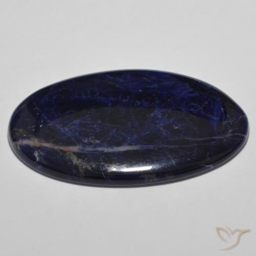 9,17 ctw natürlicher Schwarz Blau Sodalith, Oval, Lichtundurchlässig