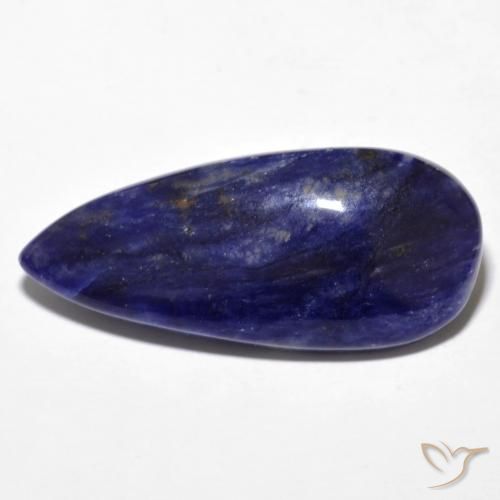 12.74ct Natürlicher Schwarz Blau Sodalith, Birnenform, Lichtundurchlässig