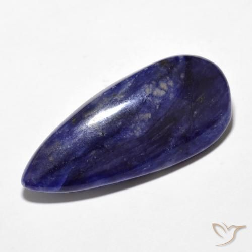 9,17 ctw natürlicher Schwarz Blau Sodalith, Birnenform, Lichtundurchlässig