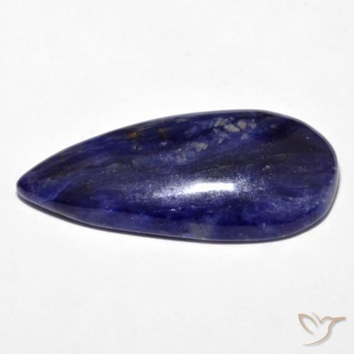 9,17 ctw natürlicher Schwarz Blau Sodalith, Birnenform, Lichtundurchlässig