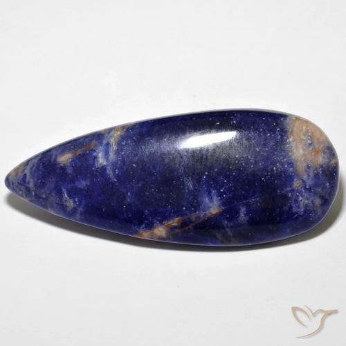 38.80ct Natürlicher Navy blau Sodalith, Birnenform, Lichtundurchlässig