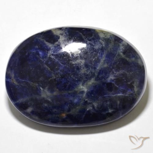 44.30ct Natürlicher Navy blau Sodalith, Oval, Lichtundurchlässig