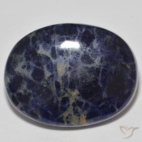 75.73ct Natürlicher dunkelblau Sodalith, Oval, Lichtundurchlässig