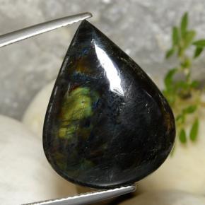 9,17 ctw natürlicher Mehrfarbig Spektrolith, Birnenform, Lichtundurchlässig