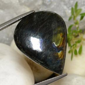 9,17 ctw natürlicher Mehrfarbig Spektrolith, Birnenform, Lichtundurchlässig