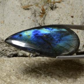 9,17 ctw natürlicher Mehrfarbig Spektrolith, Birnenform, Lichtundurchlässig