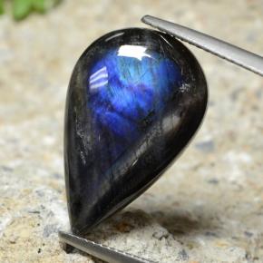 9,17 ctw natürlicher Mehrfarbig Spektrolith, Birnenform, Lichtundurchlässig