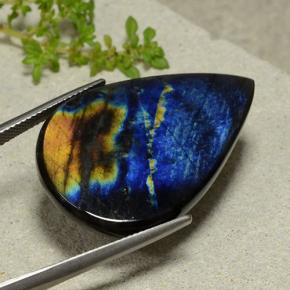 9,17 ctw natürlicher Mehrfarbig Spektrolith, Birnenform, Lichtundurchlässig