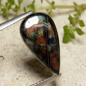 9,17 ctw natürlicher Mehrfarbig Spektrolith, Birnenform, Lichtundurchlässig