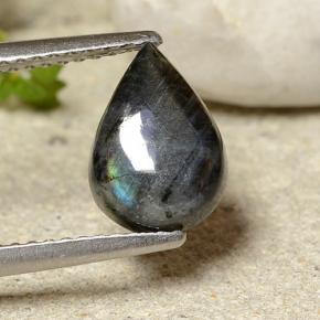 9,17 ctw natürlicher Mehrfarbig Spektrolith, Birnenform, Lichtundurchlässig