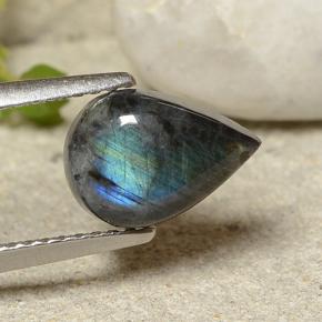 9,17 ctw natürlicher Mehrfarbig Spektrolith, Birnenform, Lichtundurchlässig