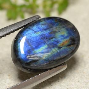 9,17 ctw natürlicher Mehrfarbig Spektrolith, Oval Schliff, Lichtundurchlässig