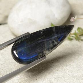 9,17 ctw natürlicher Mehrfarbig Spektrolith, Birnenform, Lichtundurchlässig