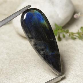 9,17 ctw natürlicher Mehrfarbig Spektrolith, Birnenform, Lichtundurchlässig