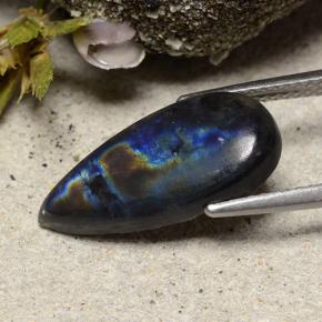 9,17 ctw natürlicher Mehrfarbig Spektrolith, Birnenform, Lichtundurchlässig