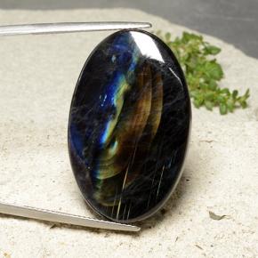 9,17 ctw natürlicher Mehrfarbig Spektrolith, Oval Schliff, Lichtundurchlässig