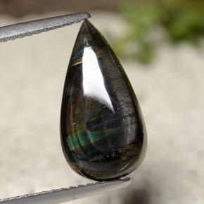 9,17 ctw natürlicher Mehrfarbig Spektrolith, Birnenform, Lichtundurchlässig