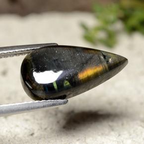 9,17 ctw natürlicher Mehrfarbig Spektrolith, Birnenform, Lichtundurchlässig