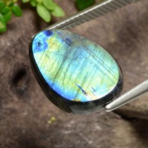 9,17 ctw natürlicher Mehrfarbig Spektrolith, Birnenform, Lichtundurchlässig