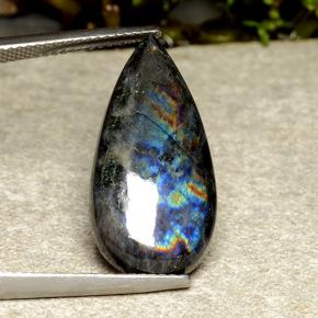 9,17 ctw natürlicher Mehrfarbig Spektrolith, Birnenform, Lichtundurchlässig