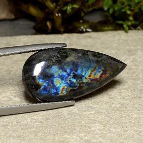 9,17 ctw natürlicher Mehrfarbig Spektrolith, Birnenform, Lichtundurchlässig