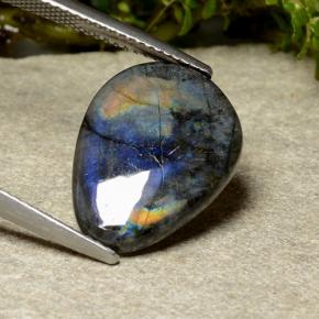 9,17 ctw natürlicher Mehrfarbig Spektrolith, Birnenform, Lichtundurchlässig