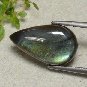 9,17 ctw natürlicher Mehrfarbig Spektrolith, Birnenform, Lichtundurchlässig