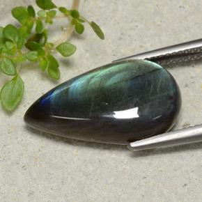 9,17 ctw natürlicher Mehrfarbig Spektrolith, Birnenform, Lichtundurchlässig