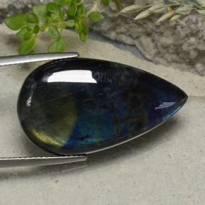 9,17 ctw natürlicher Mehrfarbig Spektrolith, Birnenform, Lichtundurchlässig