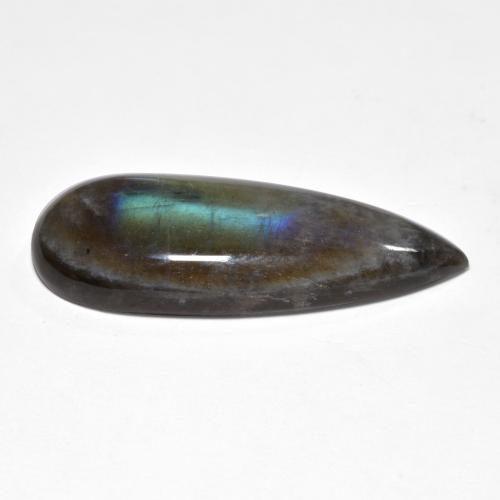 9,17 ctw natürlicher Mehrfarbig Spektrolith, Birnenform, Lichtdurchlässig