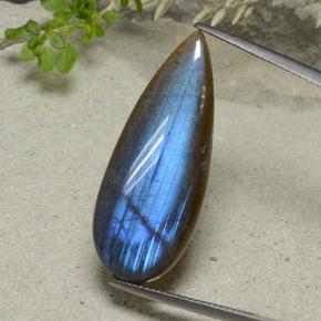 9,17 ctw natürlicher Mehrfarbig Spektrolith, Birnenform, Lichtdurchlässig