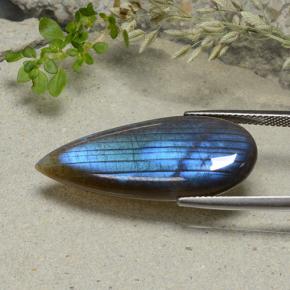 9,17 ctw natürlicher Mehrfarbig Spektrolith, Birnenform, Lichtdurchlässig