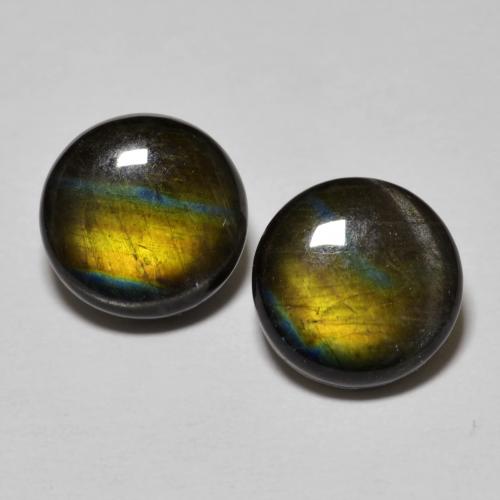 3,66 ct natürliche mehrfarbiger Spektrolith-Edelsteine, Rundschliff, Lichtundurchlässig