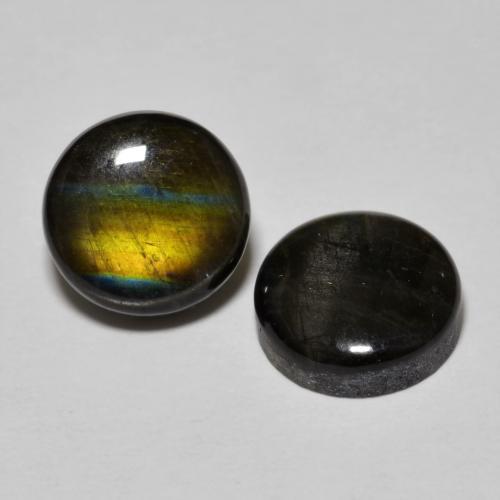 3,66 ct natürliche mehrfarbiger Spektrolith-Edelsteine, Rundschliff, Lichtundurchlässig