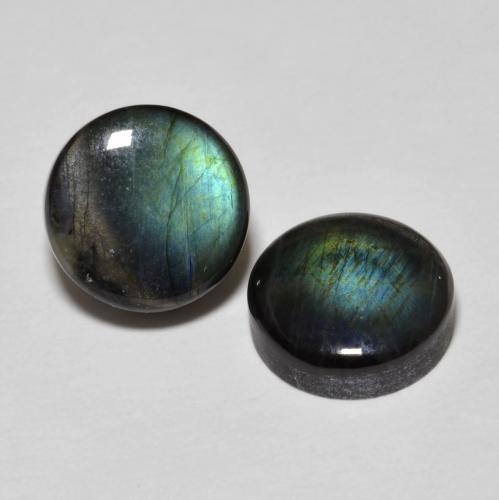 3.91 ct natürliche Mehrfarbig Spektrolith-Edelsteine, Rund Schliff, Lichtundurchlässig